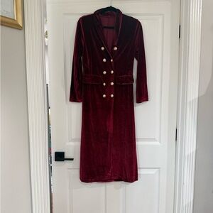 Elegant Velvet Double-Breasted Dress